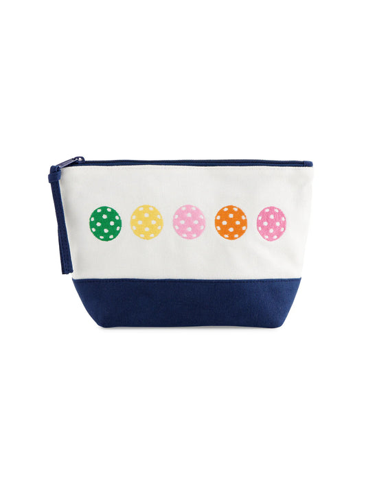 PICKLEBALLS ZIP POUCH, IVORY