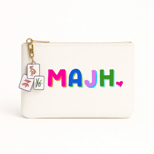 Canvas Mahjong Pouch w/ Tile Zipper