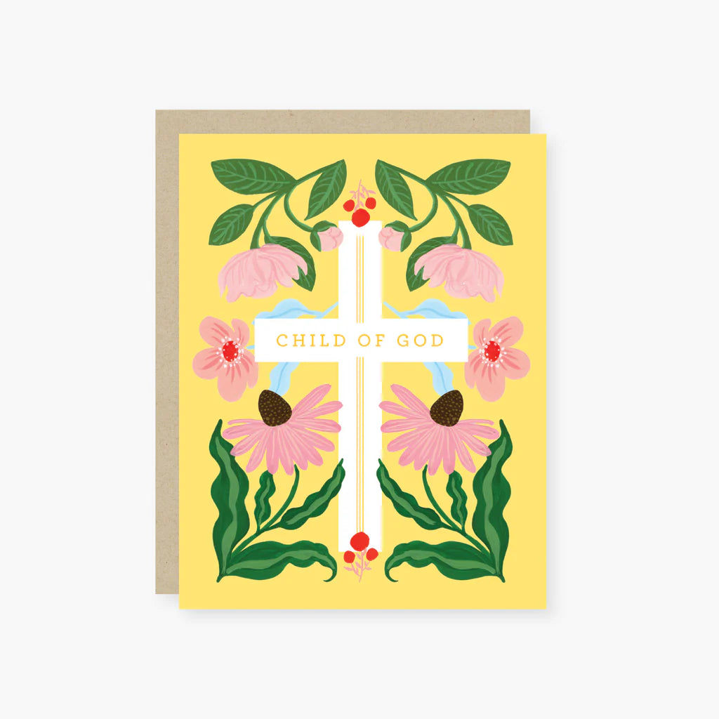 Floral Child of God | Baptism/First Communion Card
