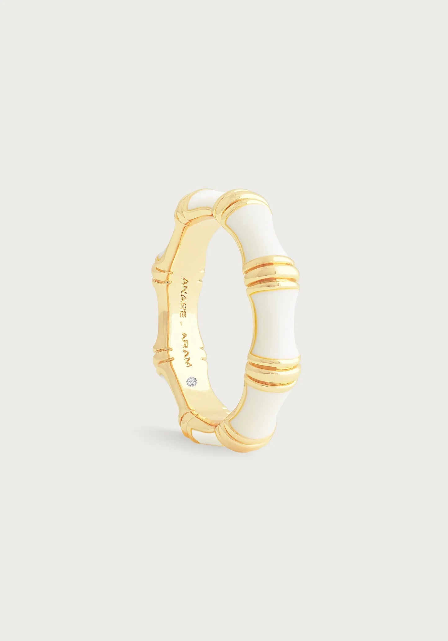 Bamboo Enameled Ring | Creme