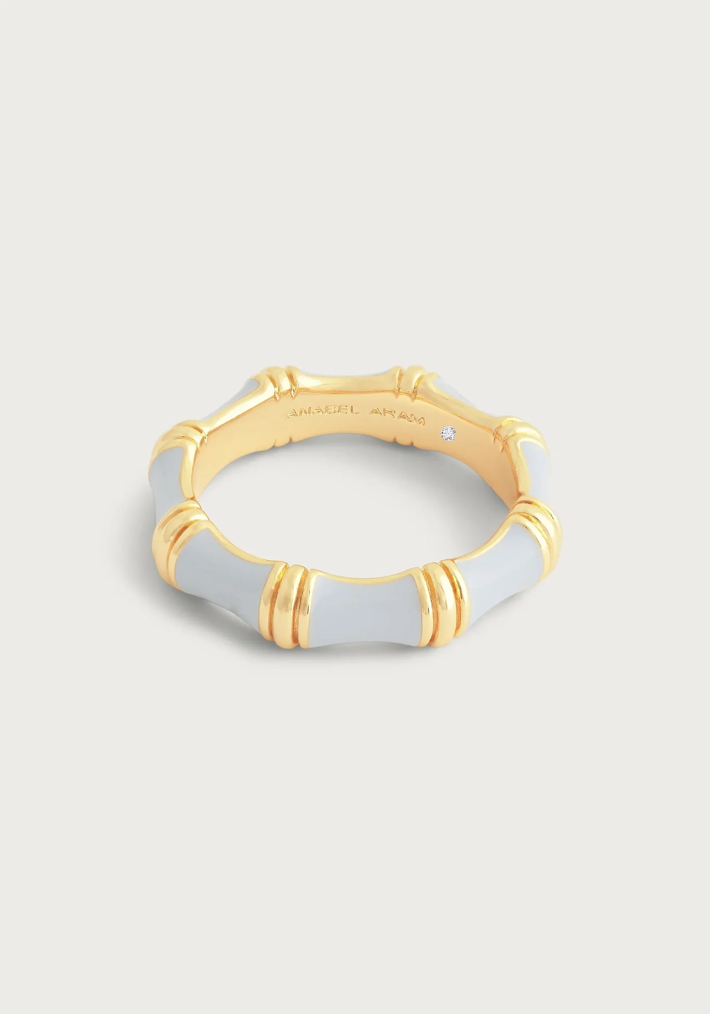 Bamboo Enameled Ring | Pale Blue