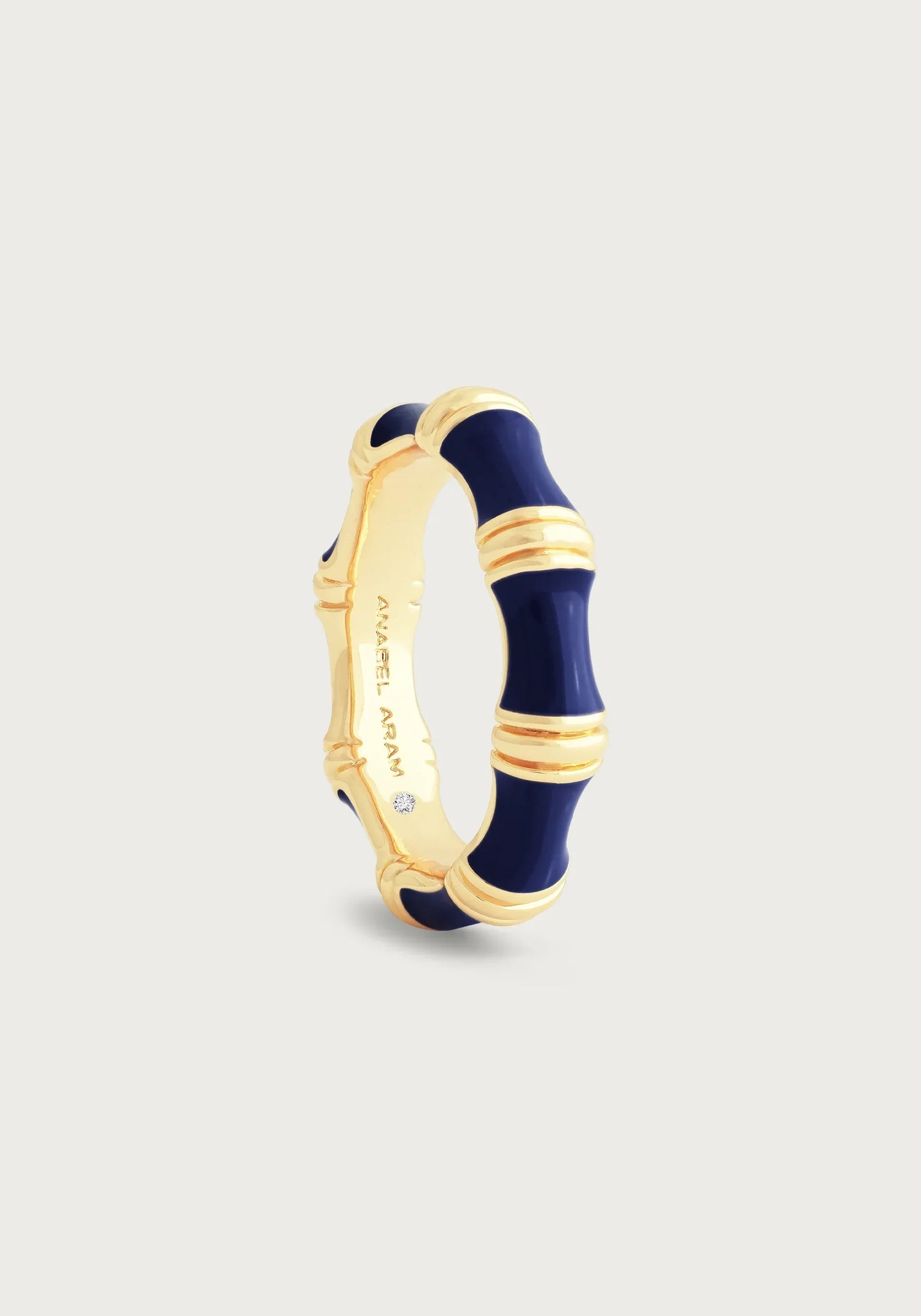 Bamboo Enameled Ring | Atlantic Navy Blue