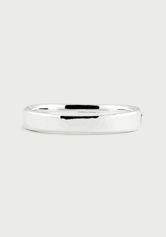 Farrier Wide Hinged Bangle | Silver