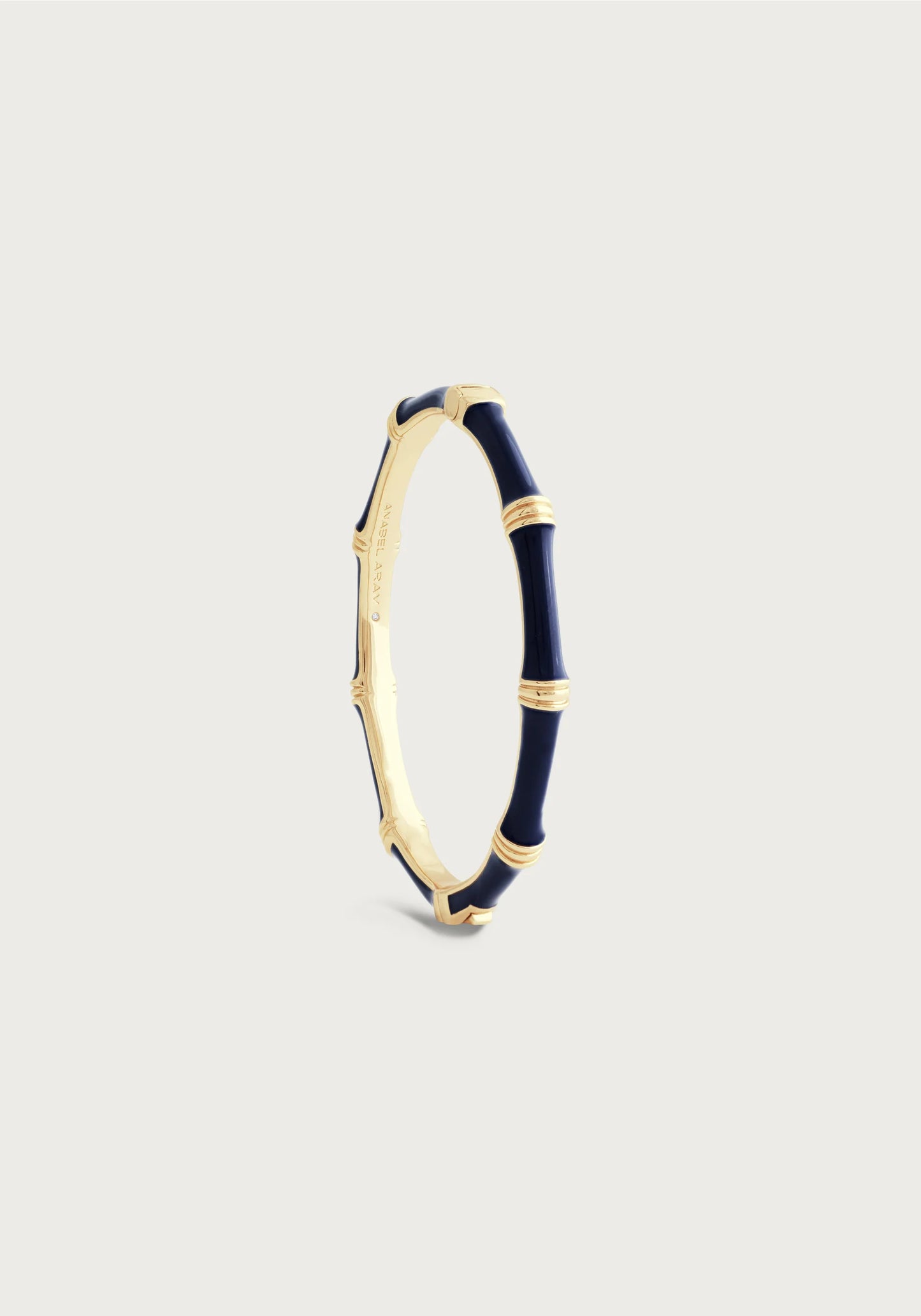 Bamboo Enameled Hinged Bangle - Atlantic Navy Blue