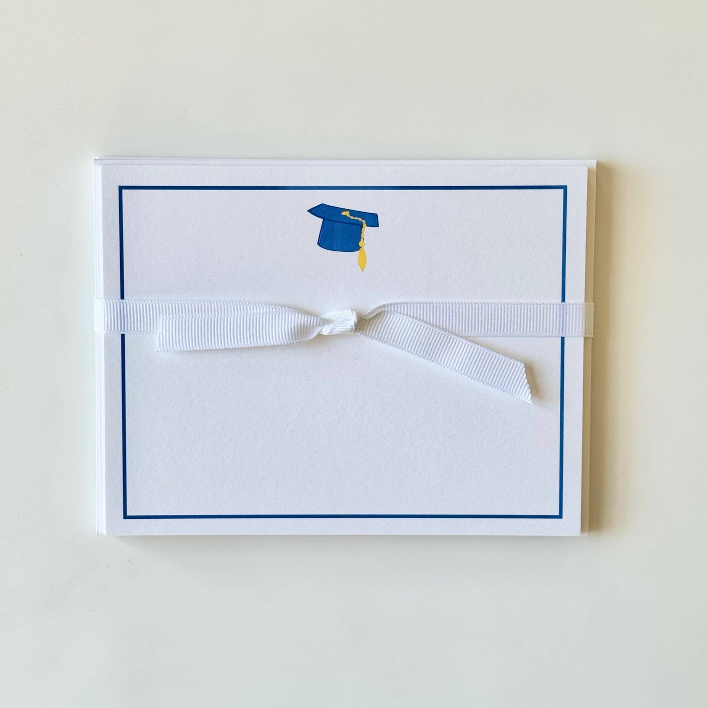 Graduation Cap, Blue - Flat Note Cards
