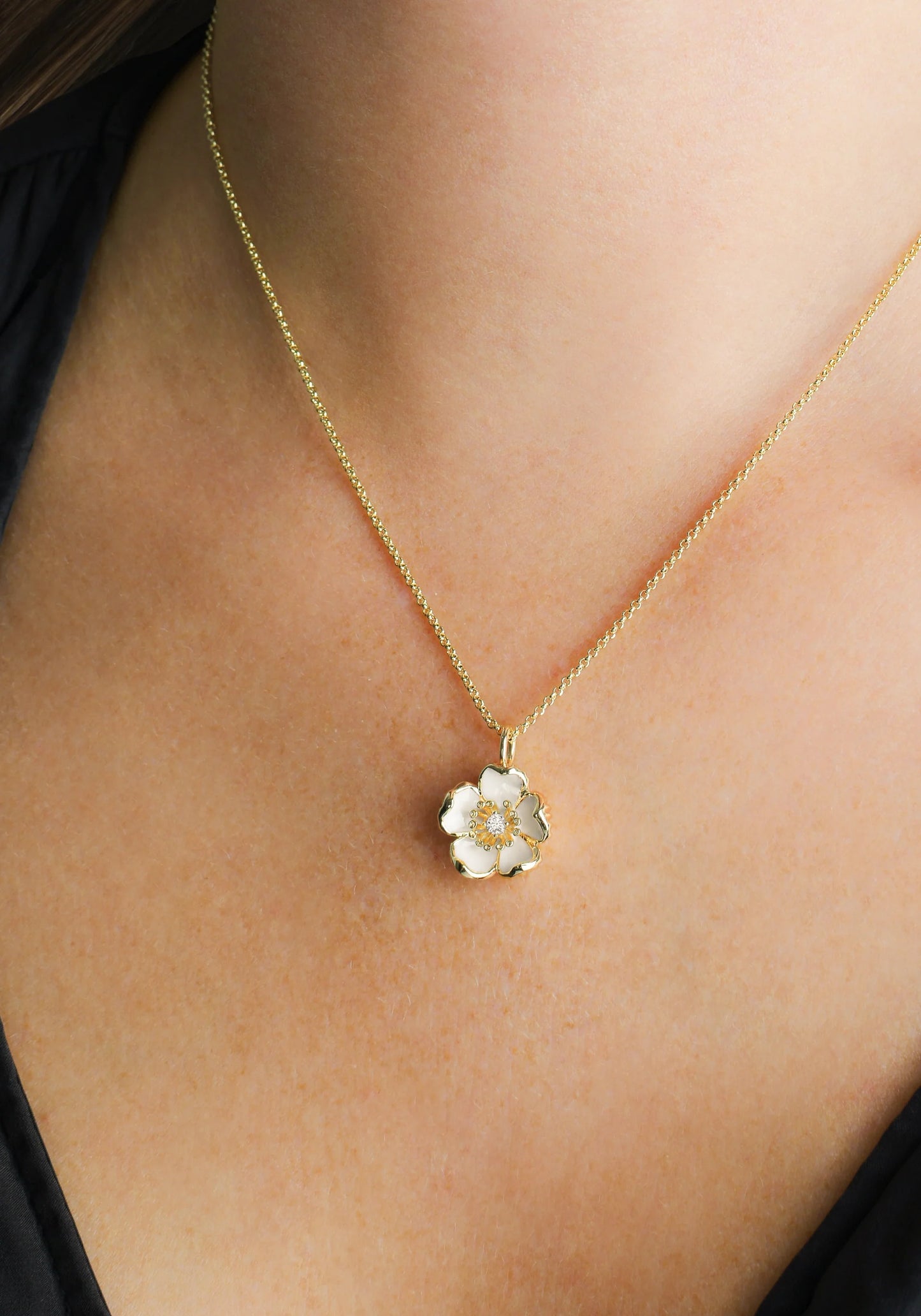 Wildflowers Enamel Pendant Necklace