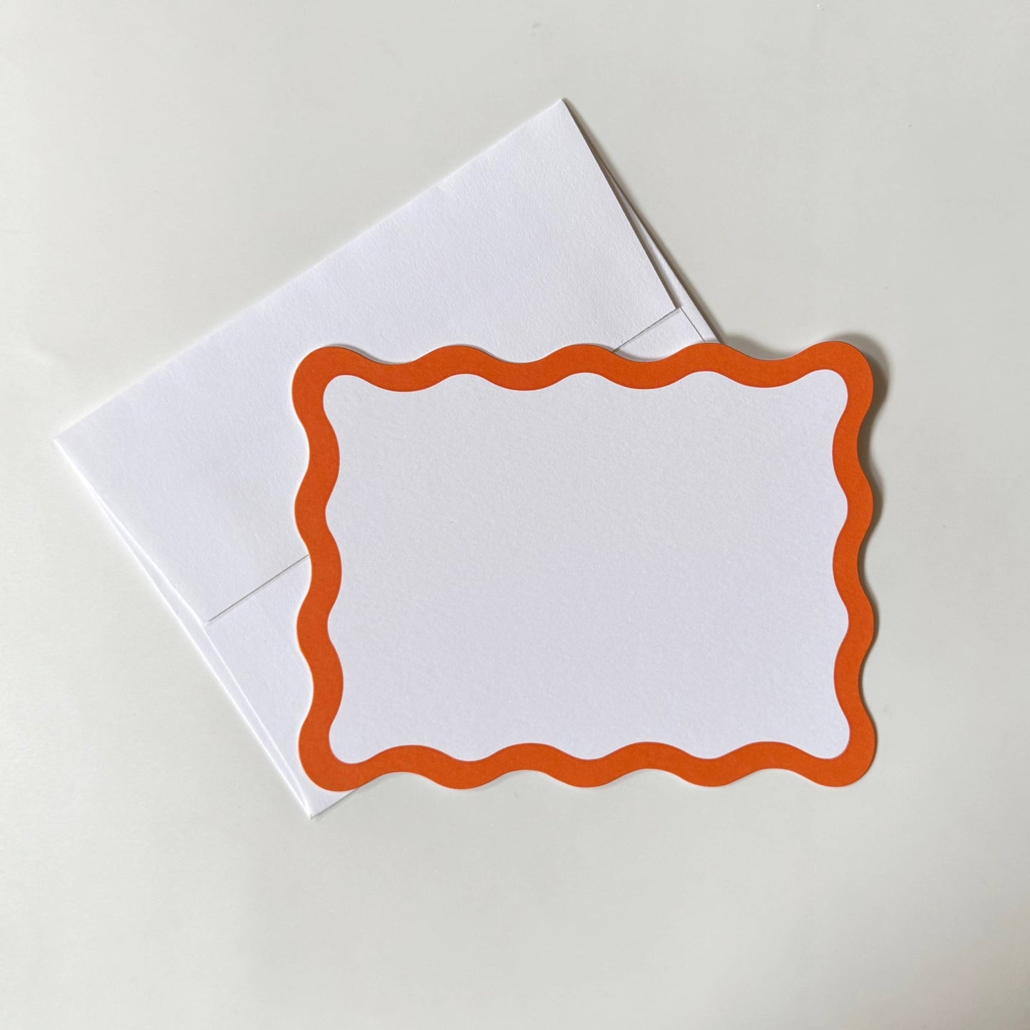 Scallop Edge, Orange - Flat Note Cards