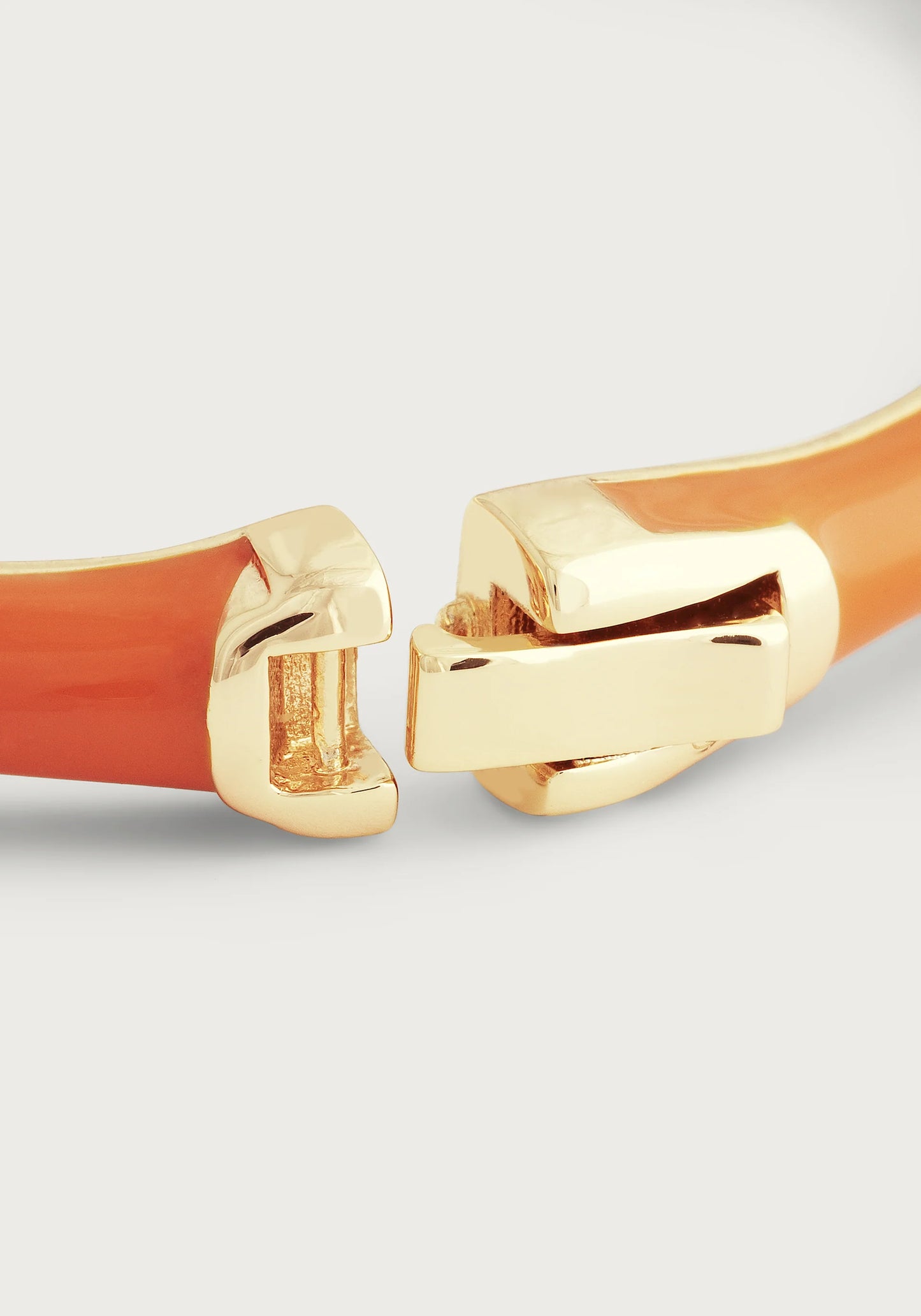 Bamboo Enameled Hinged Bangle - Clementine