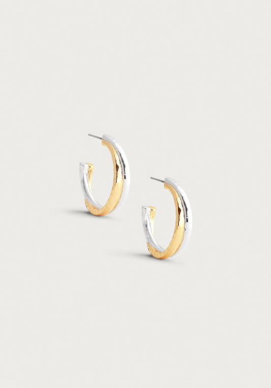 Farrier Mixed Metal Hoop Earrings