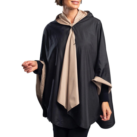 Black & Camel Rain and Travel Cape