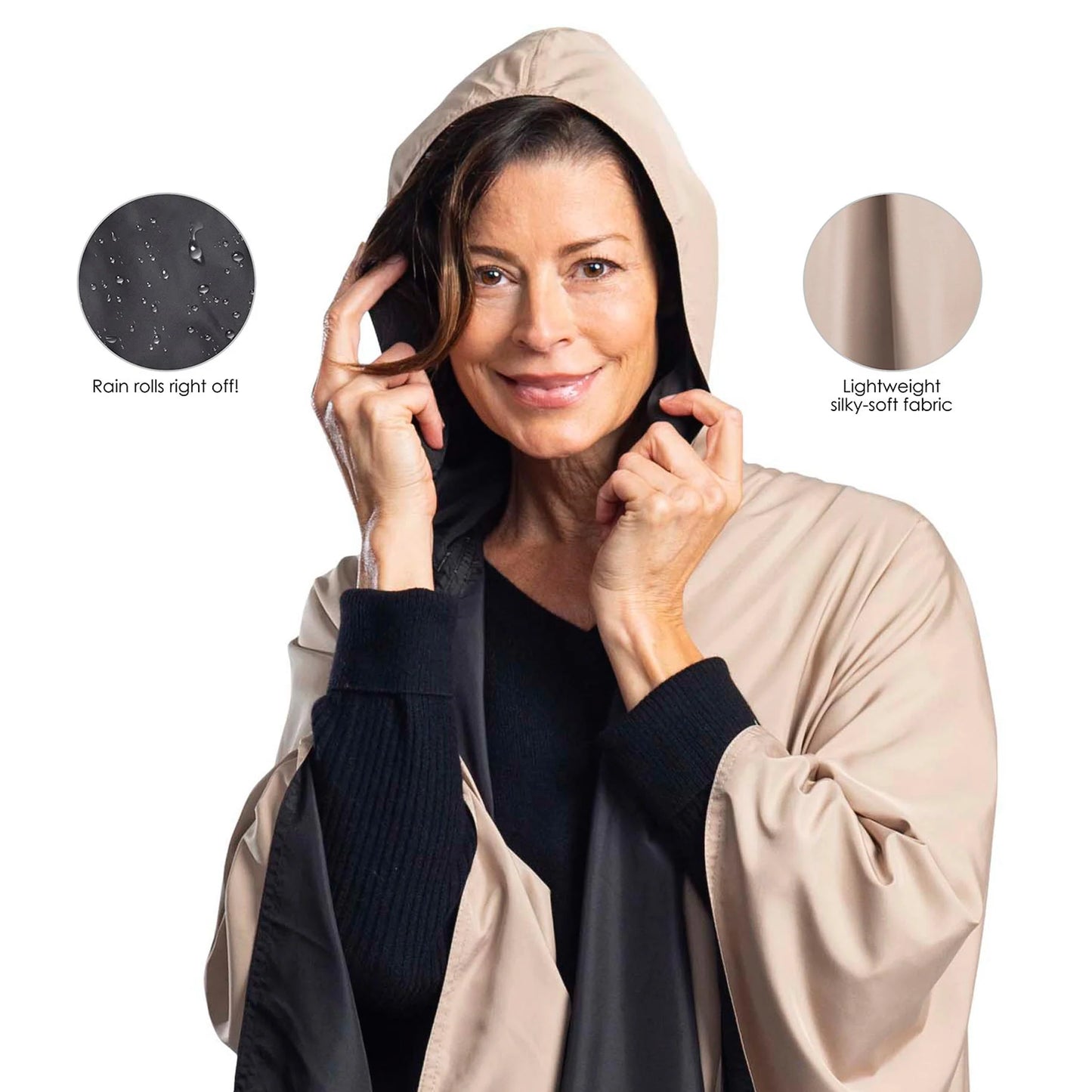 Black & Camel Rain and Travel Cape