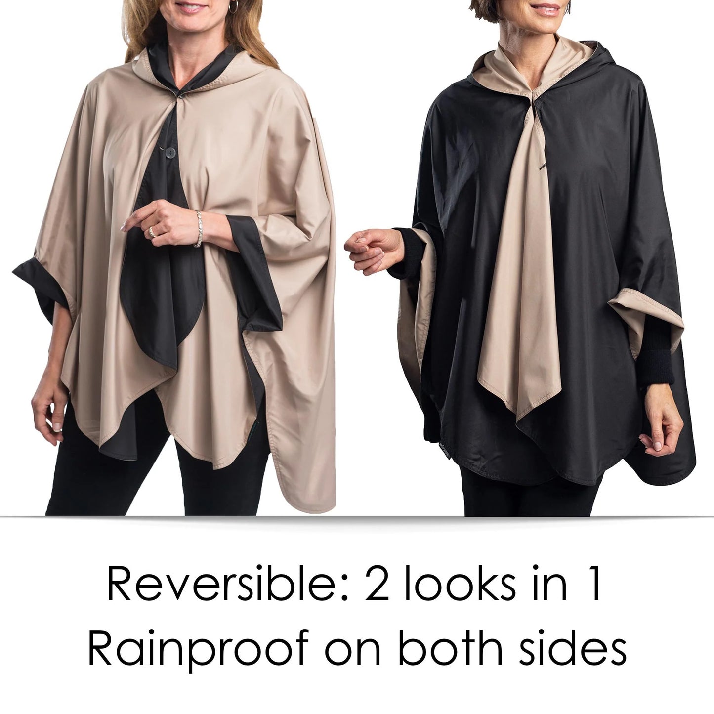 Black & Camel Rain and Travel Cape