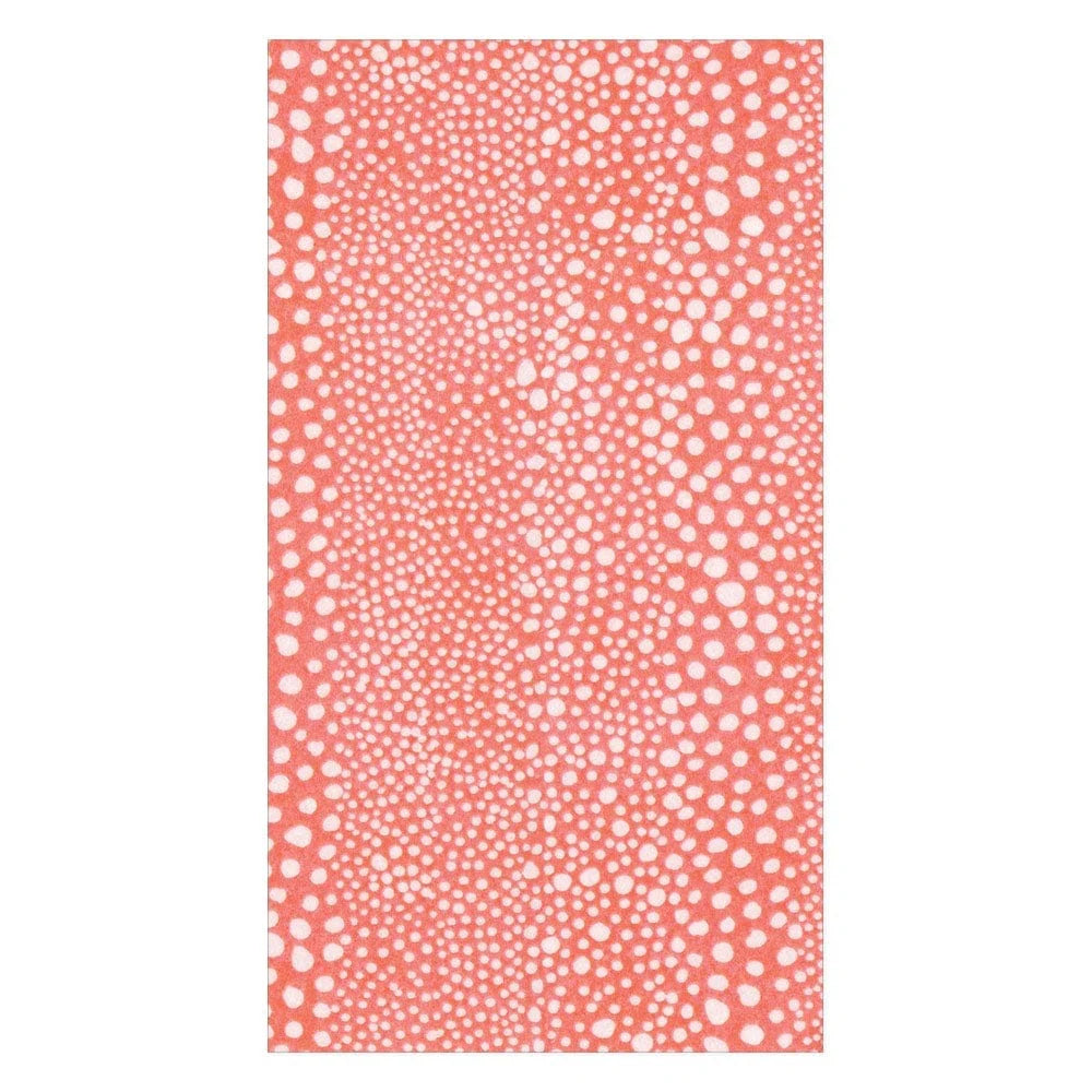 Pebble Paper Linen Guest Towels in Coral
