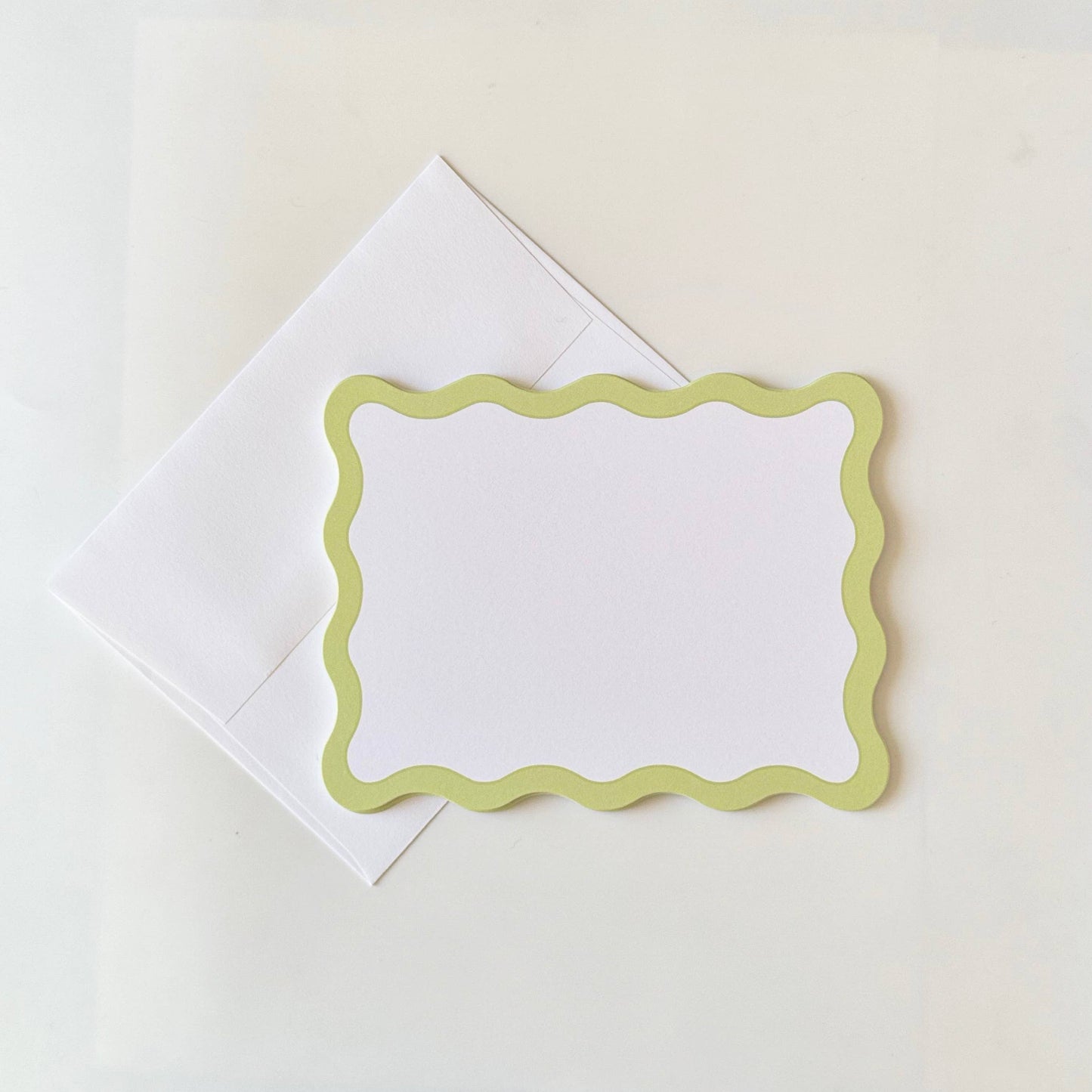 Scallop Edge, Pear - Flat Note Cards
