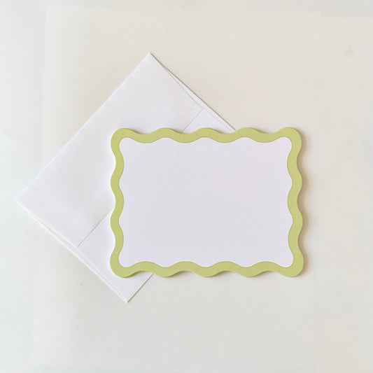 Scallop Edge, Pear - Flat Note Cards