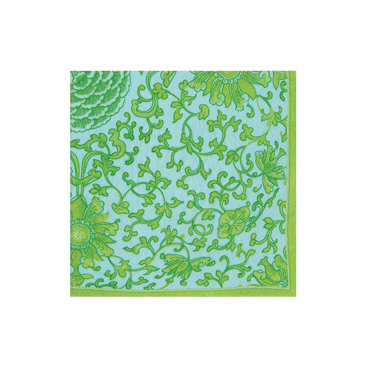 Indigo Garden Jade/Turquoise Cocktail Napkin | Package of 20