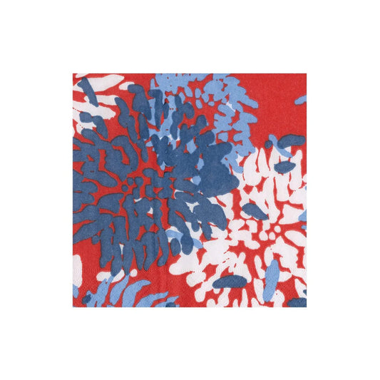 Chrysanthemum Red/White/Blue Cocktail Napkin | Package of 20