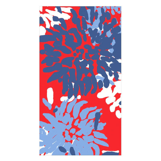 Chrysanthemum Red/White/Blue Guest Towel | Package of 15