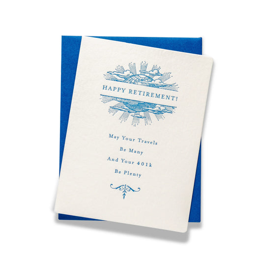 Letterpress Greeting Card | 401k Be Plenty | Retirement
