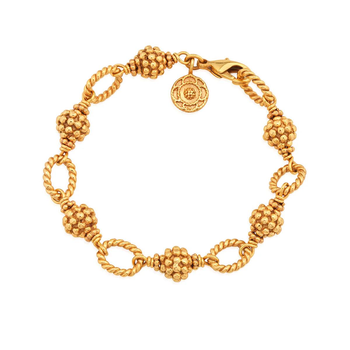 Berry & Bead Bracelet, 7" + 2" | Gold