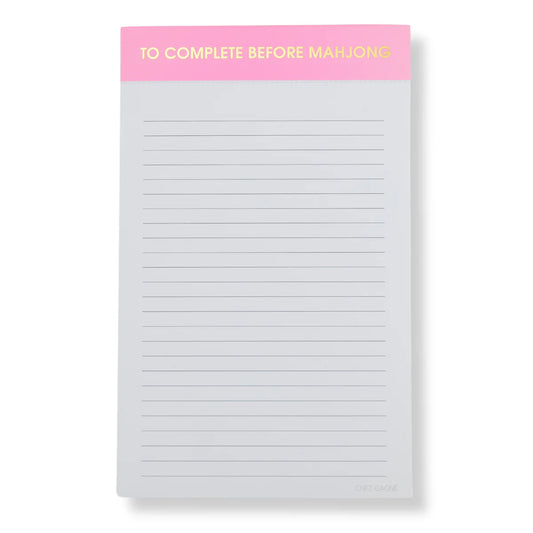To Complete Before Mahjong | Lined Notepad