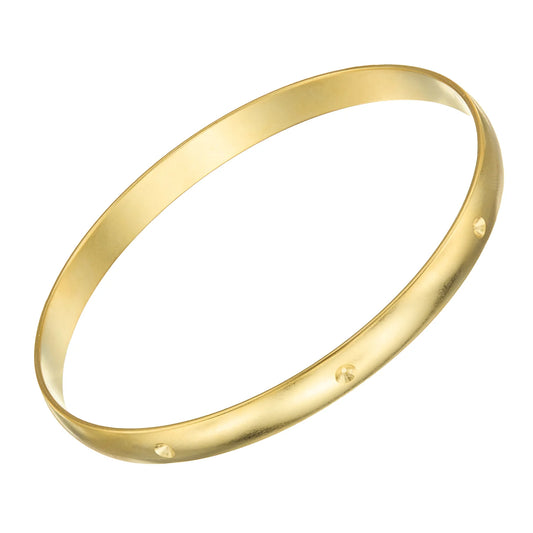 Gold Round Diamond Cut Felice Bangle Bracelet