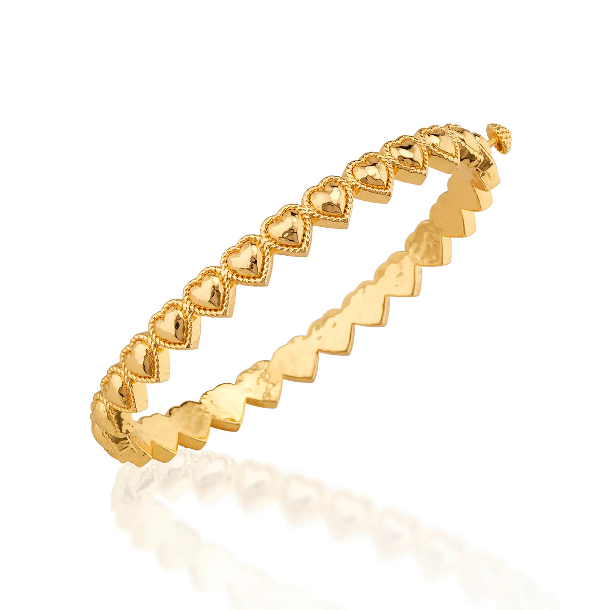 Love Petite Hinged Bangle, S/M | Gold