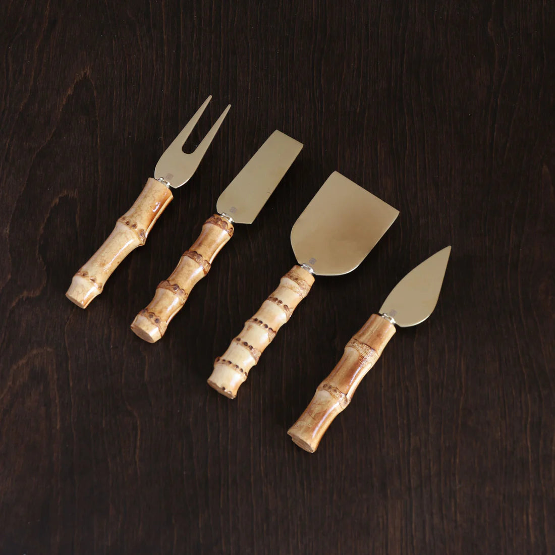 Bamboo Cheese Set of 4 | Gold and Natural