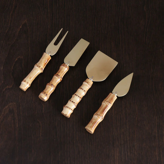 Bamboo Cheese Set of 4 | Gold and Natural