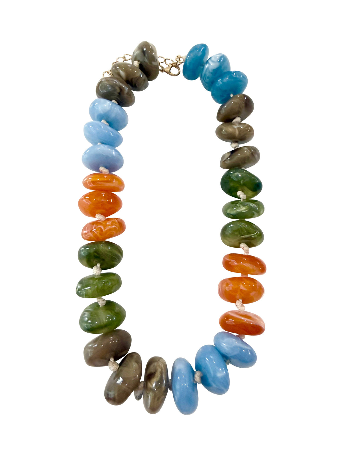 Delray Chunky Beaded Necklace- Fall Multi