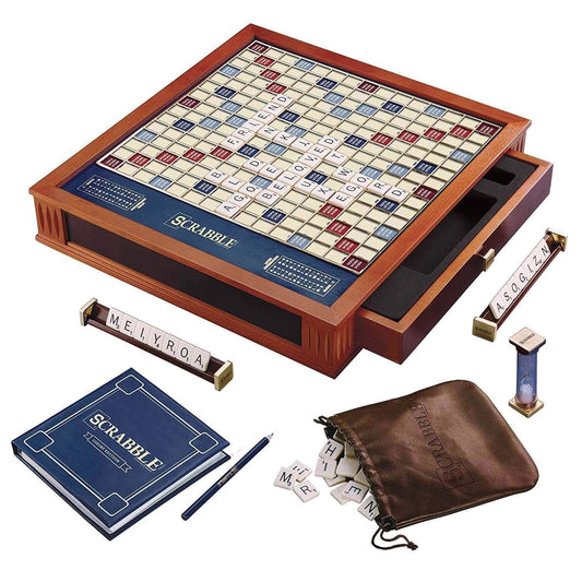 Scrabble Trophy Edition with Rotating Game Board