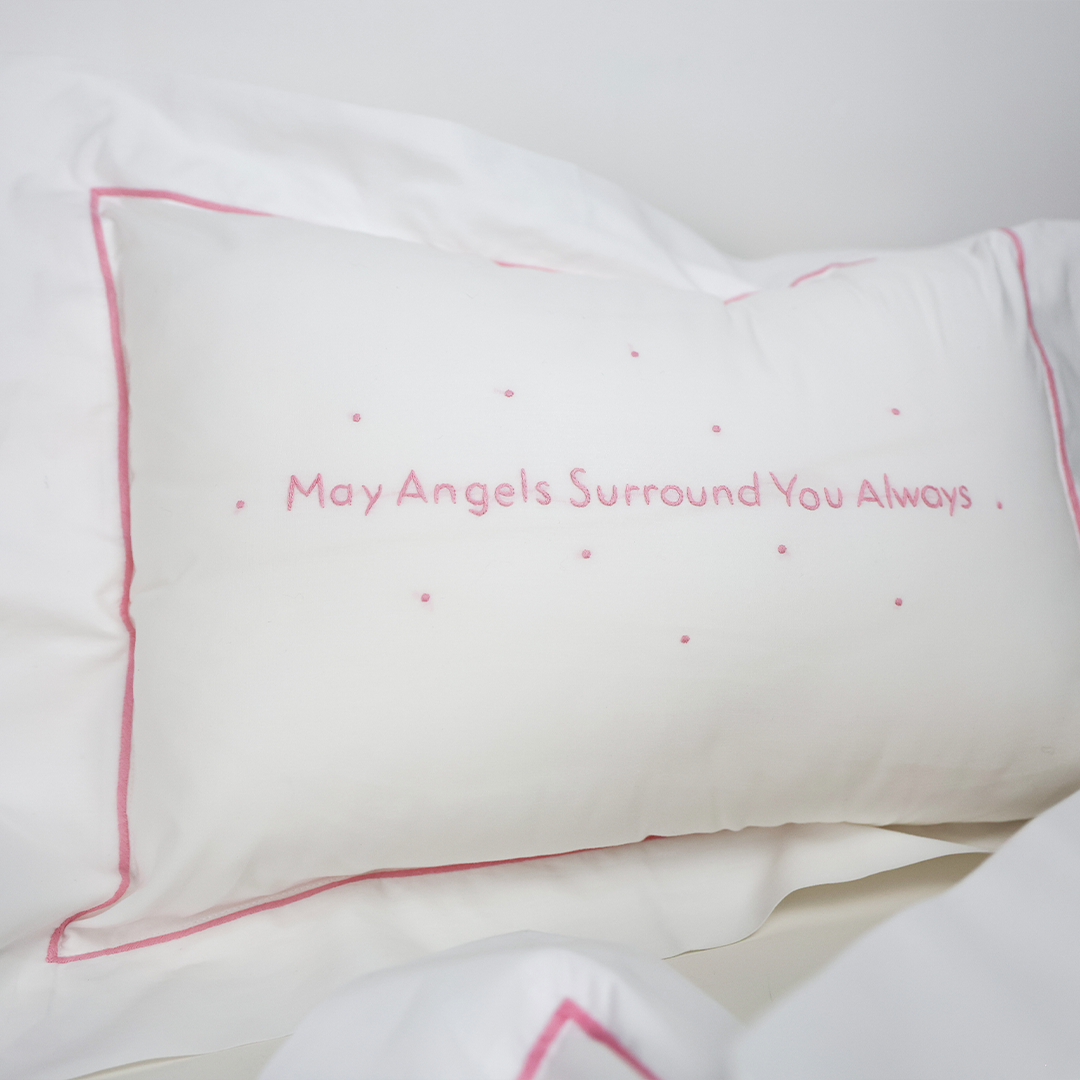 Pink - May Angels Surround You Always Pillow