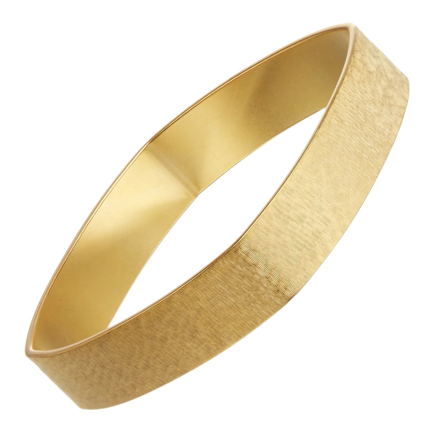 Kaufumann Gold 1/2" Textured Square Bangle Bracelet