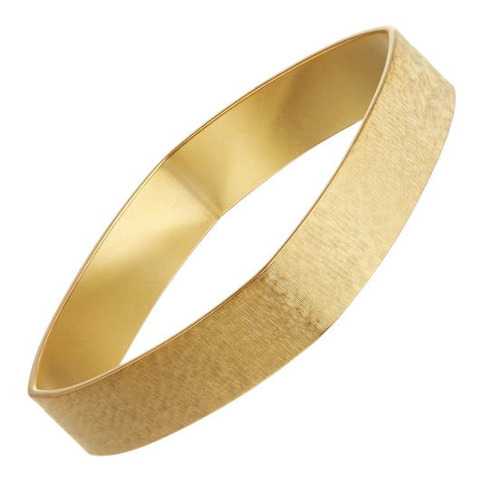 Kaufumann Gold 1/2" Textured Square Bangle Bracelet