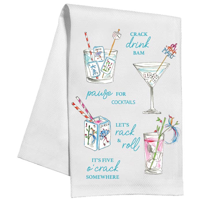 Mahjong Cocktails Kitchen Towel