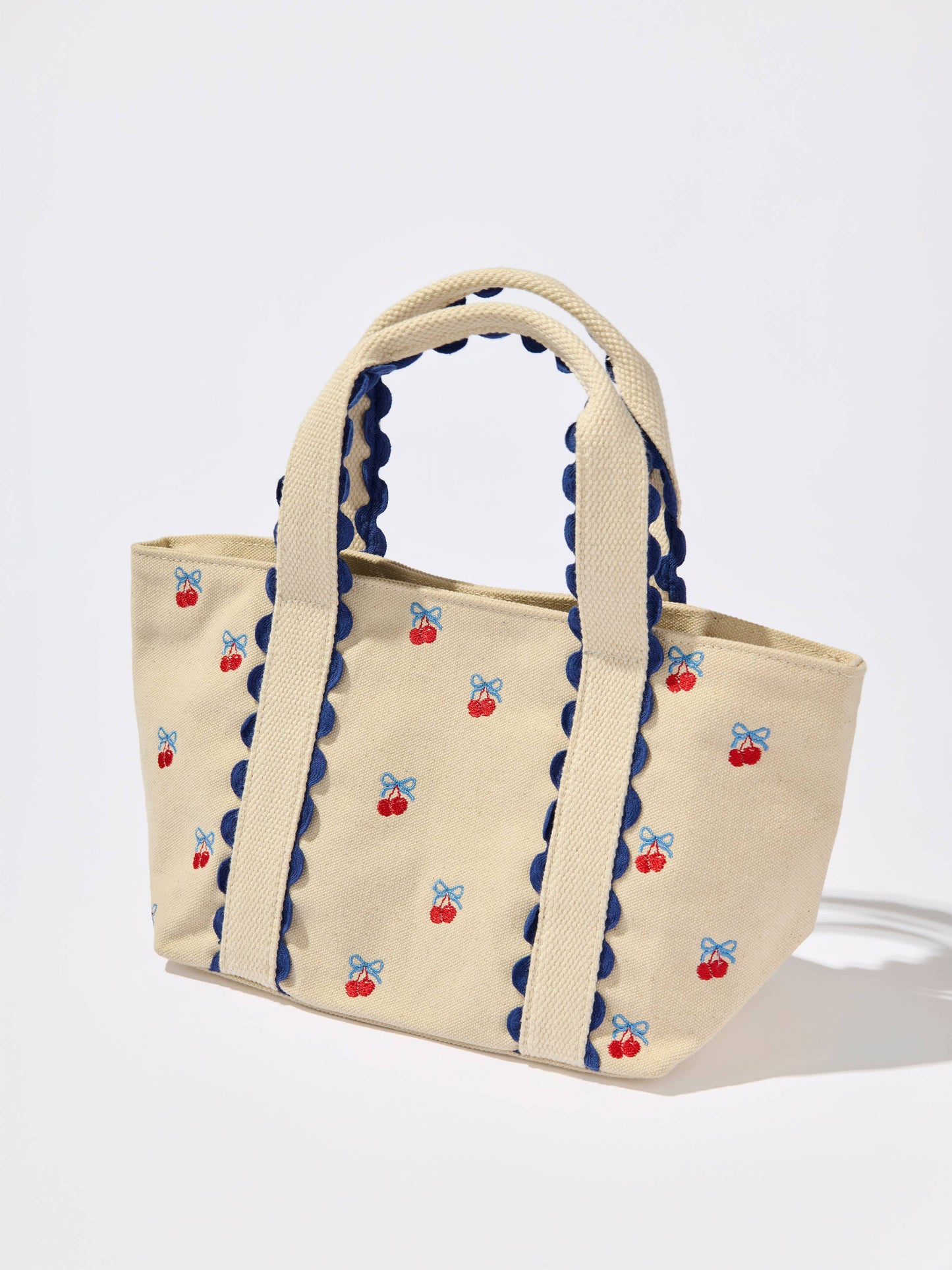 Cherry Icons Mini Tote, Natural