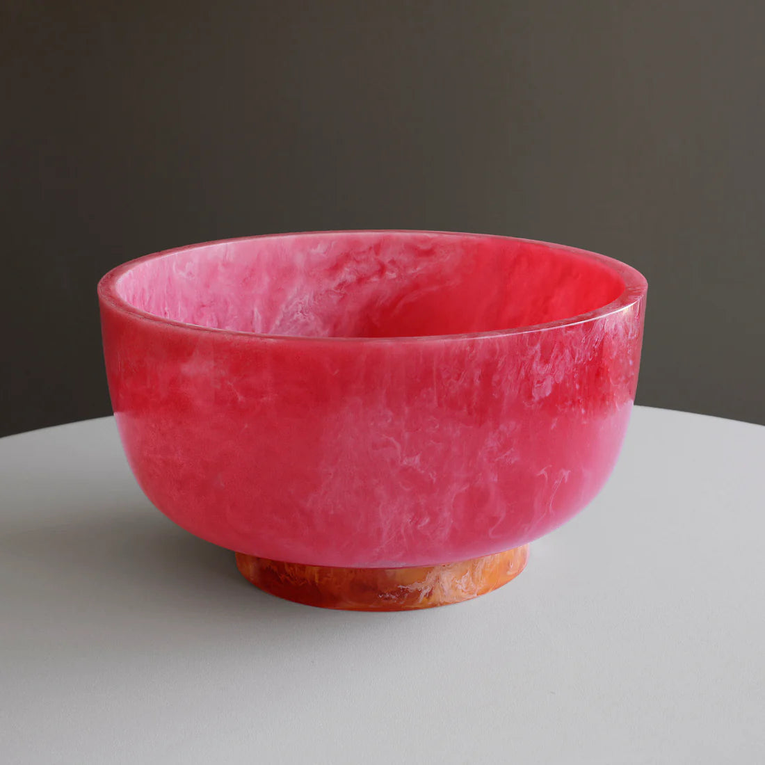 RESIN Rio Large Bowl with Base | Pink and Orange