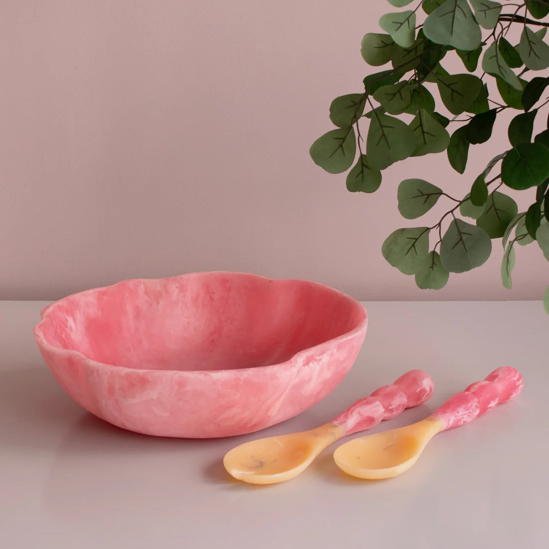 RESIN Sorbet Salad Servers | Raspberry
