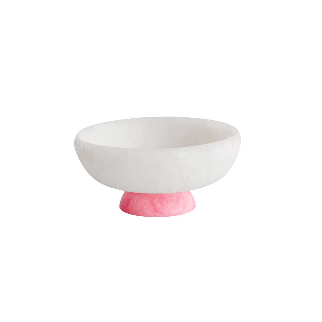 RESIN Sorbet Medium Round Bowl with Base | Coconut & Raspberry