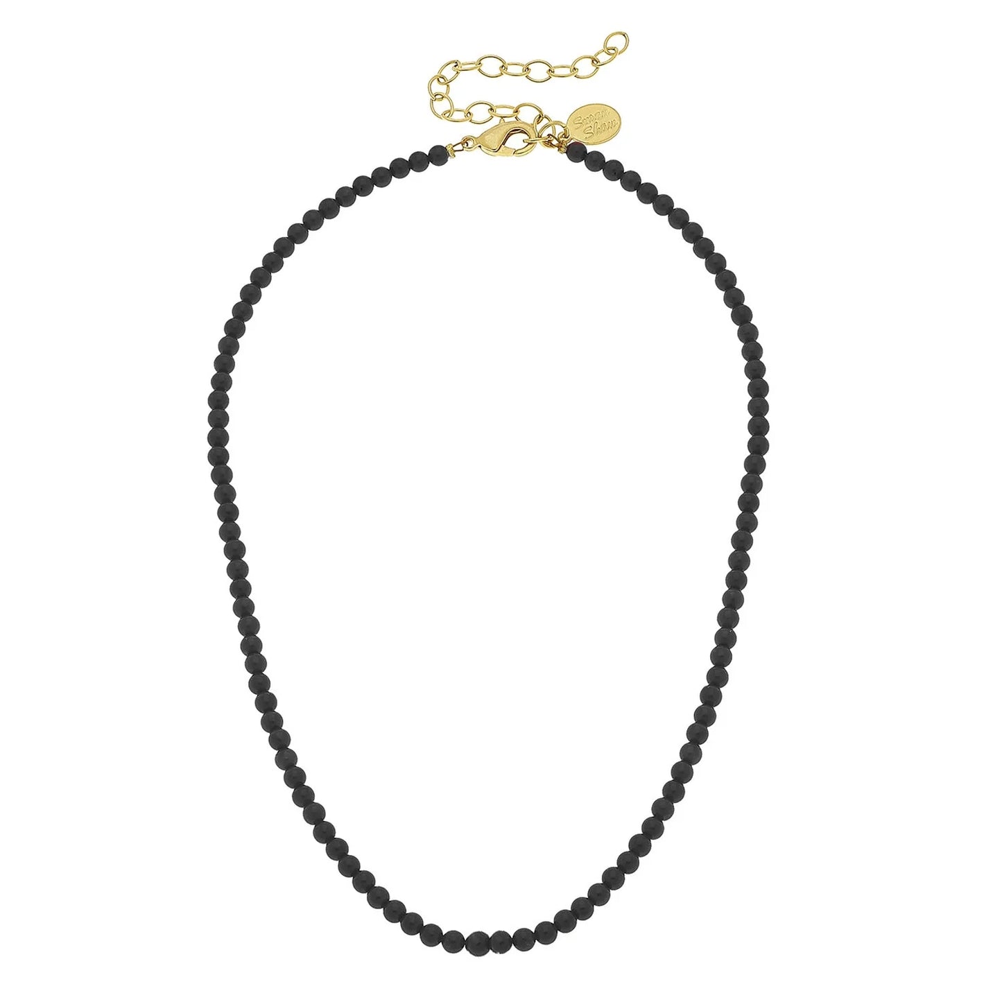 Alys Necklace | 16" Onyx Necklace with 3" Extender Chain