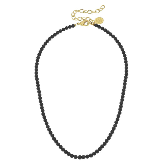 Alys Necklace | 16" Onyx Necklace with 3" Extender Chain
