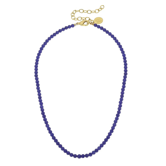 Alys Necklace | 16" Blue Lapis Necklace with Gold 3" Extender Chain