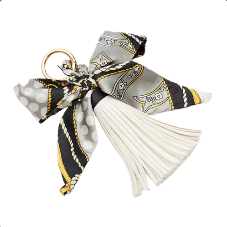 Tassel + Scarf Bag Charm, Assorted Colors