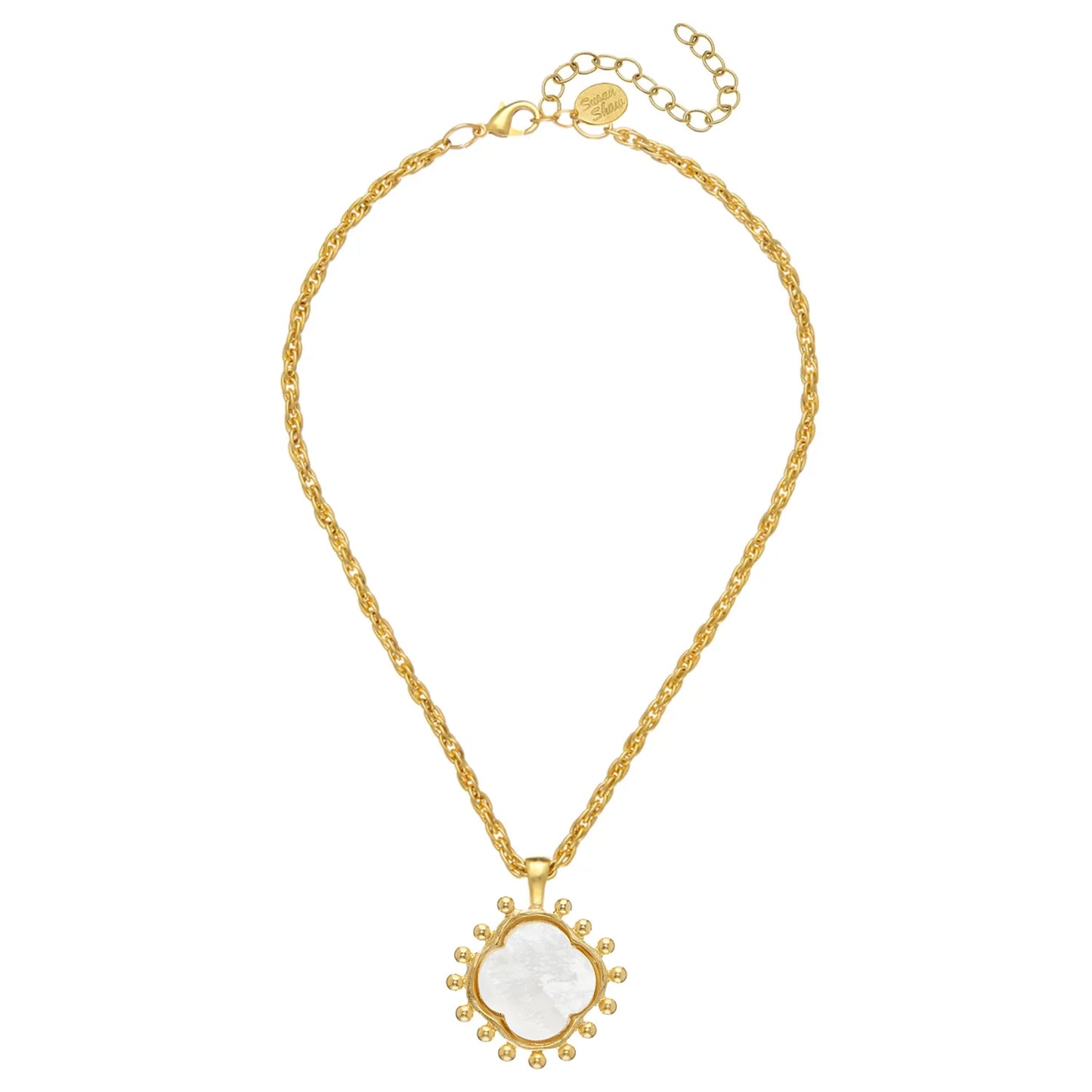 Sophie Clover Necklace | Handcast Gold Clover with 15" Gold Chain Necklace