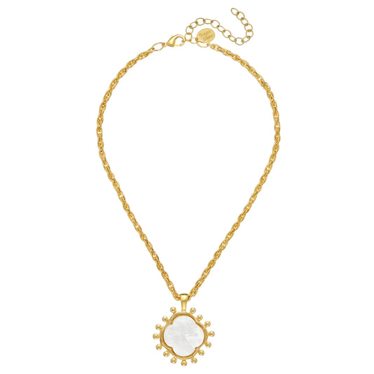 Sophie Clover Necklace | Handcast Gold Clover with 15" Gold Chain Necklace