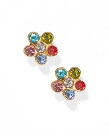 Lyla Flower Multi-Colored Screwback Stud Earrings