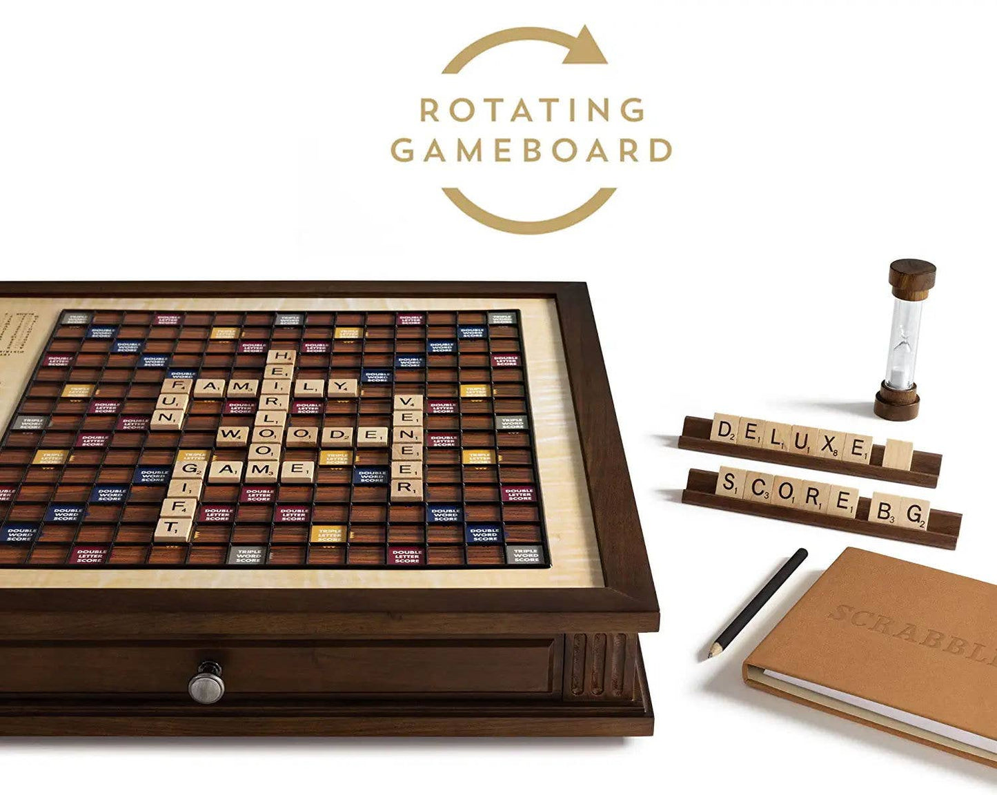 Scrabble Heirloom with Rotating Game Board