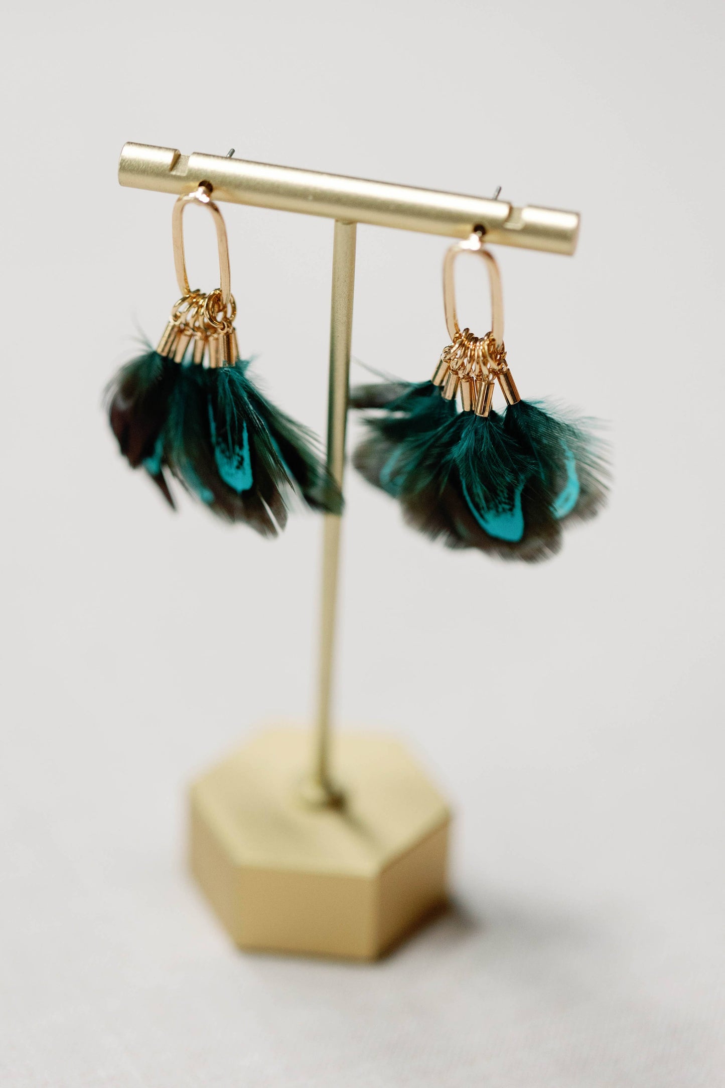 Peacock Feather Statement Earrings