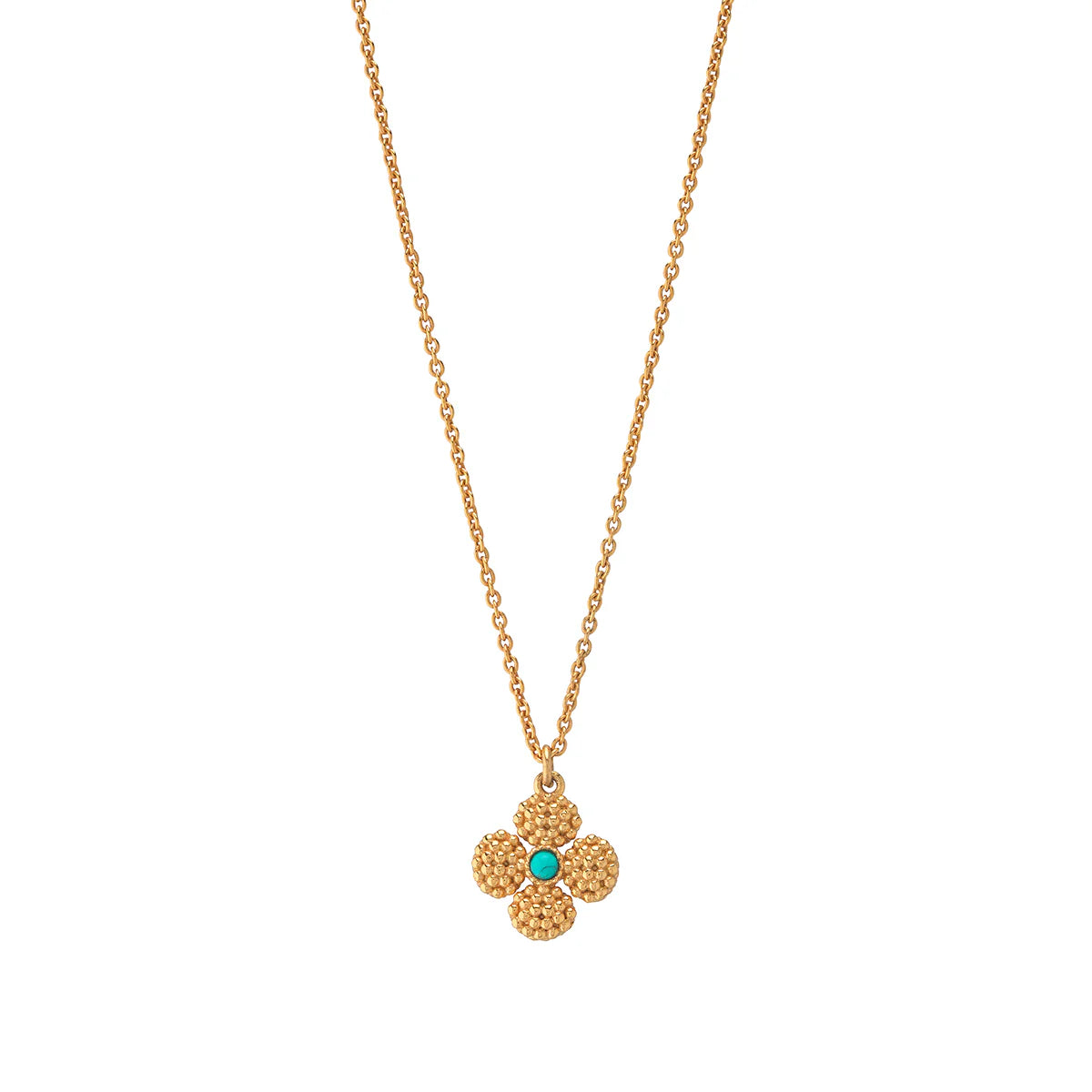 Berry Clover Double Sided Charm, 16" + 2" | Turquoise