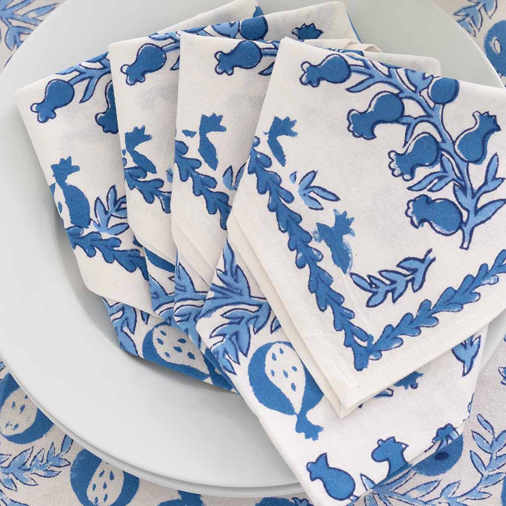 Pom Bells Wedgewood Napkin | Set of 4